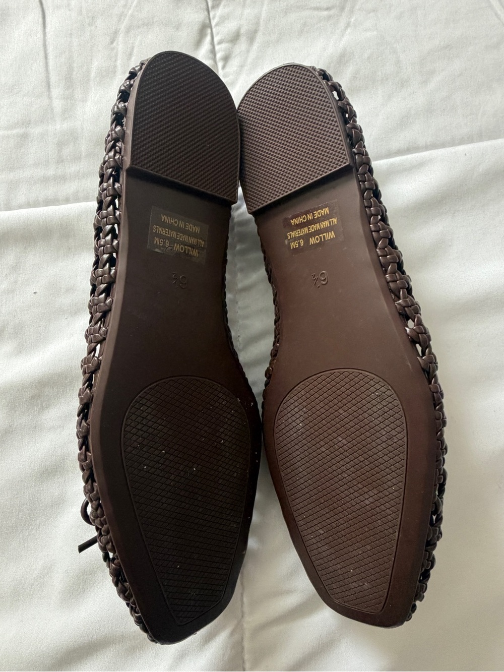 Camila Coelho Dark Brown Woven Ballet Flats with Bow - Picture 6 of 7